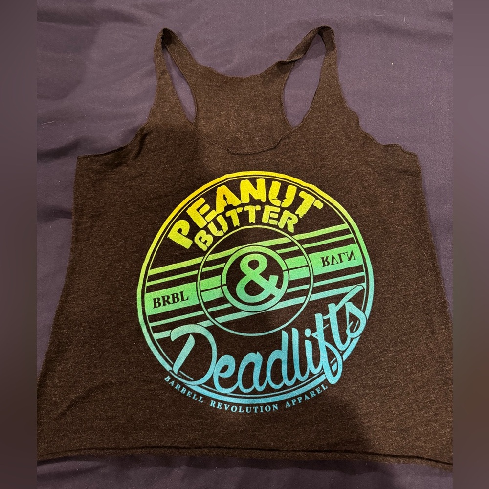 Barbell Revolution peanut butter and deadlifts tank
